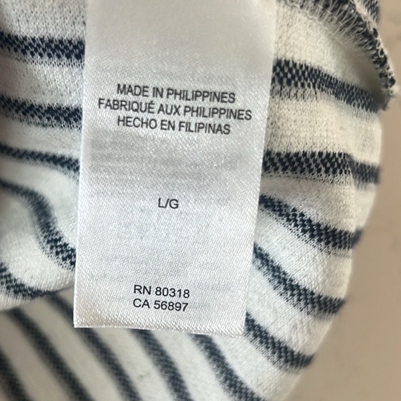 ⭐️Lucky Brand,Slimming,Vertical Striped Black/Cream,Top,Pull-Over,Size L - Picture 7 of 12